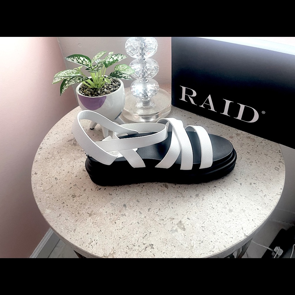 Faux Leather Multi Strap Flatform Chunky Sandals